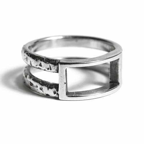 Anillo de plata Encuadre — Obsidian