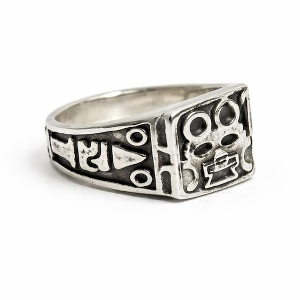 Anillo de plata Mascara Roja — Obsidian Mexico