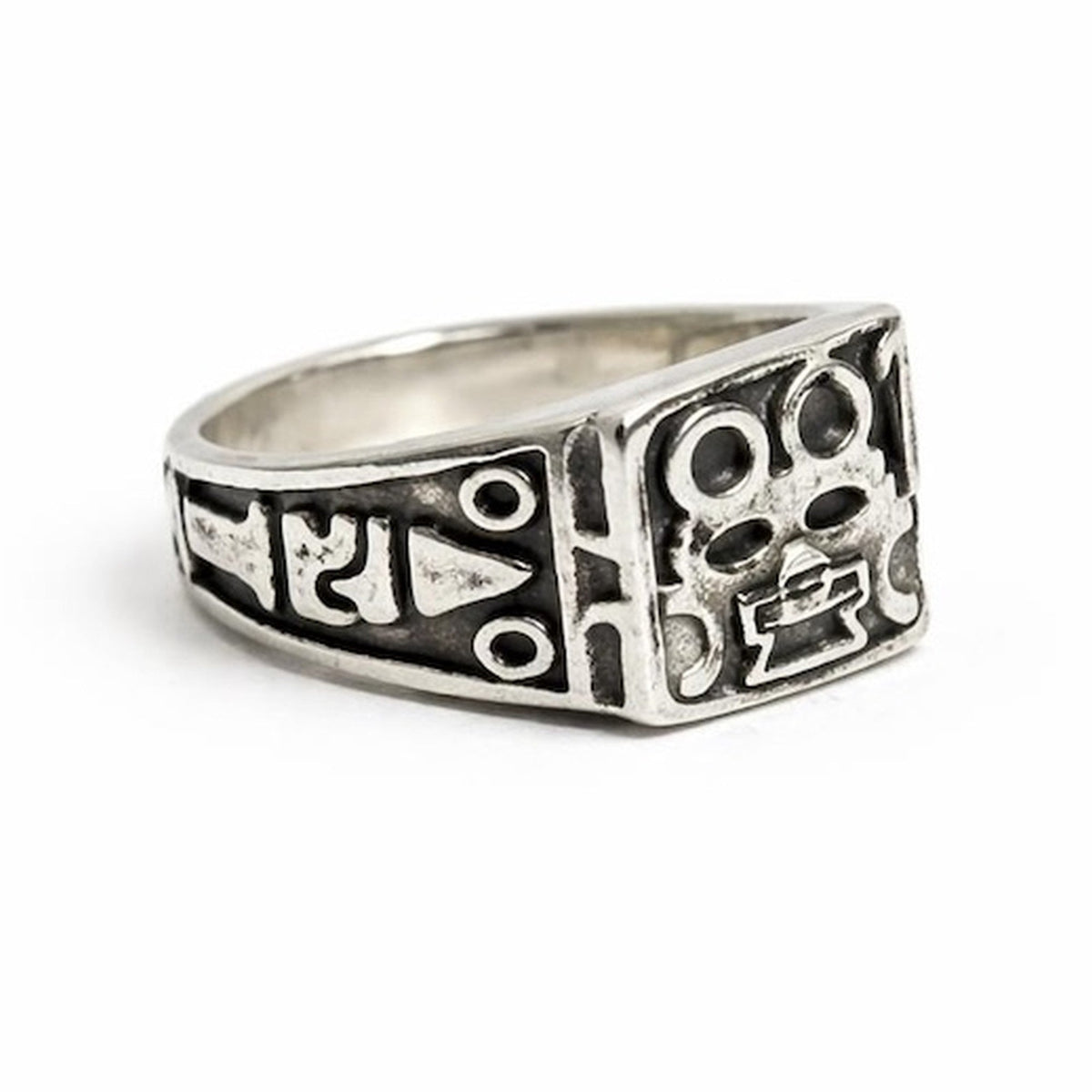 Anillo de plata Mascara Roja — Obsidian Mexico