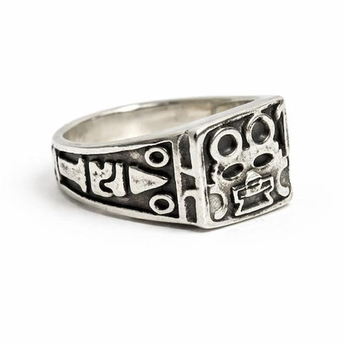 Anillo de plata Mascara Roja — Obsidian Mexico