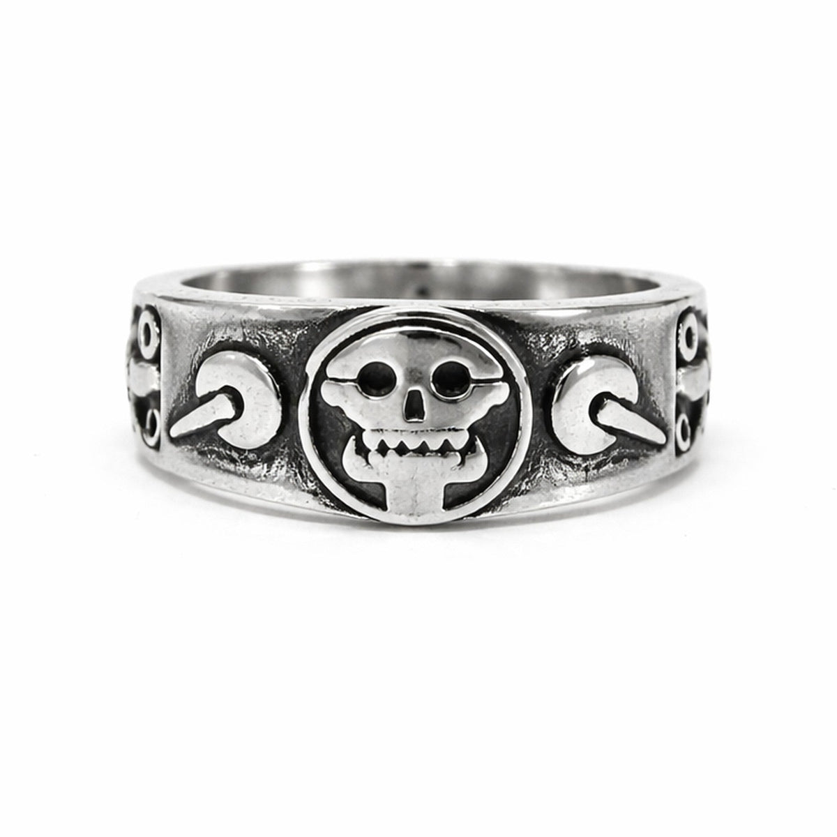 Anillo de plata Mictlan — Obsidian Mexico