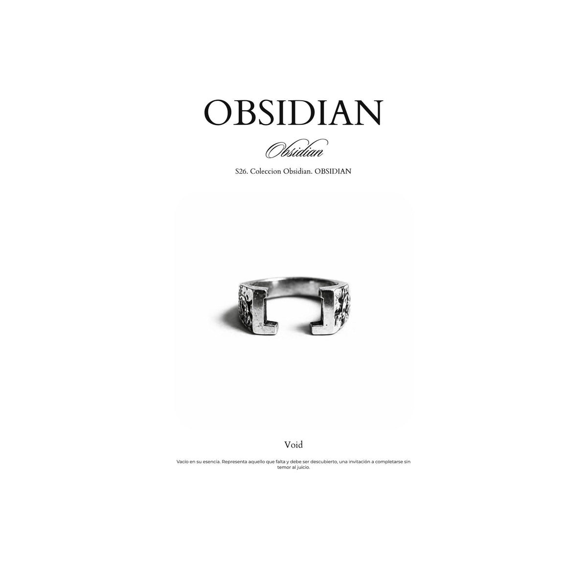 Ficha de la pieza Void — Coleccion Obsidian S26