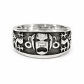 Anillo de plata Xipe Totec — Obsidian Mexico